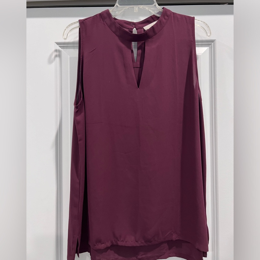 LOFT Keyhole Neck Sleeveless Blouse Size L
